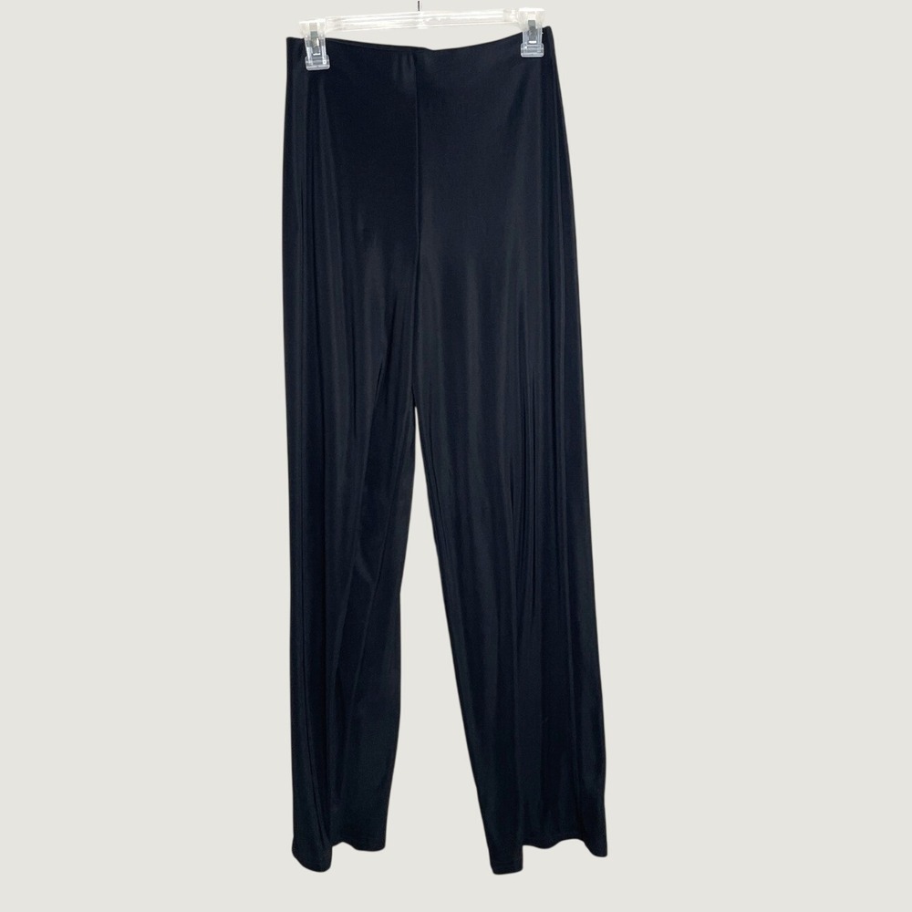 Women's High Rise Waist Wide Leg Stretchy Pants Black Office Versatile Party S